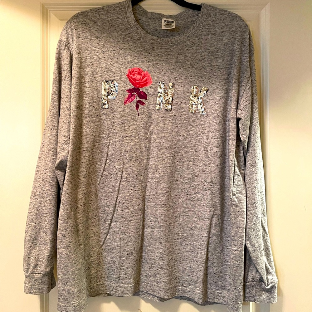 Pink brand long sleeve tee